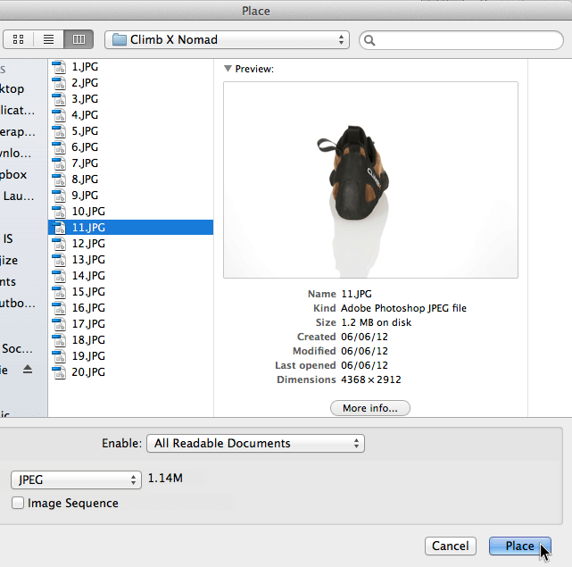 180 degree shoe image