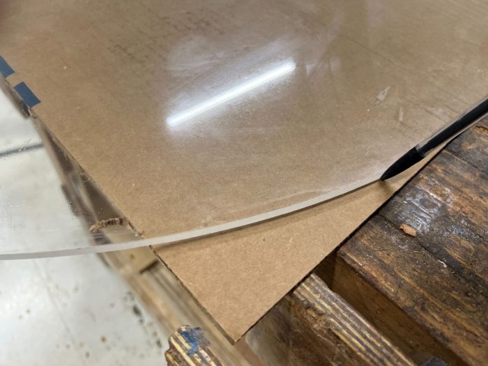 Trace the outline of your table top to your template piece.