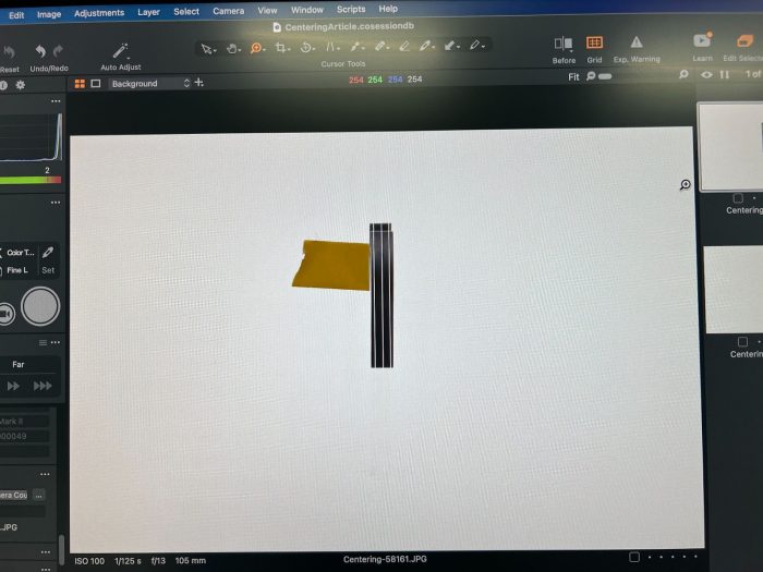 Image as captured and seen inside the Capture One software.