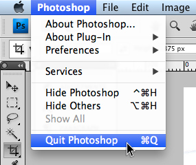 Quit Photoshop